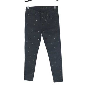 Lip Service Womens Black Studded Needle Skinny Jeans Goth Punk Size 27